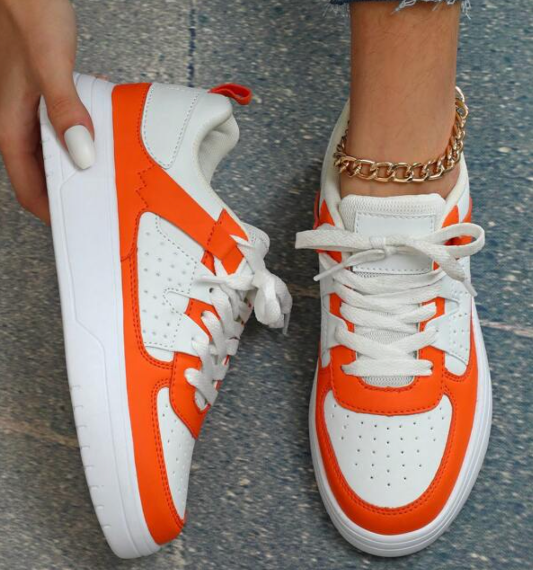 Chunky Platform Sneakers Casual Lace-Up Shoes