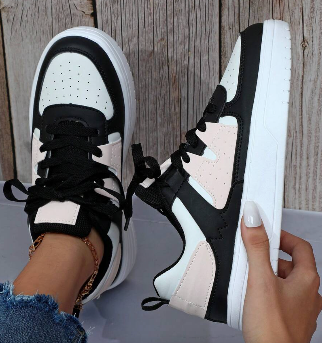 Chunky Platform Sneakers Casual Lace-Up Shoes