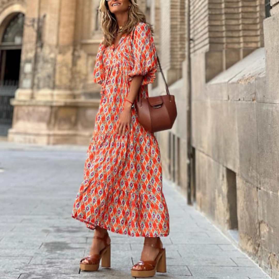 Lucy Boho Maxi Dress for Women - Flowing Bohemian Style
