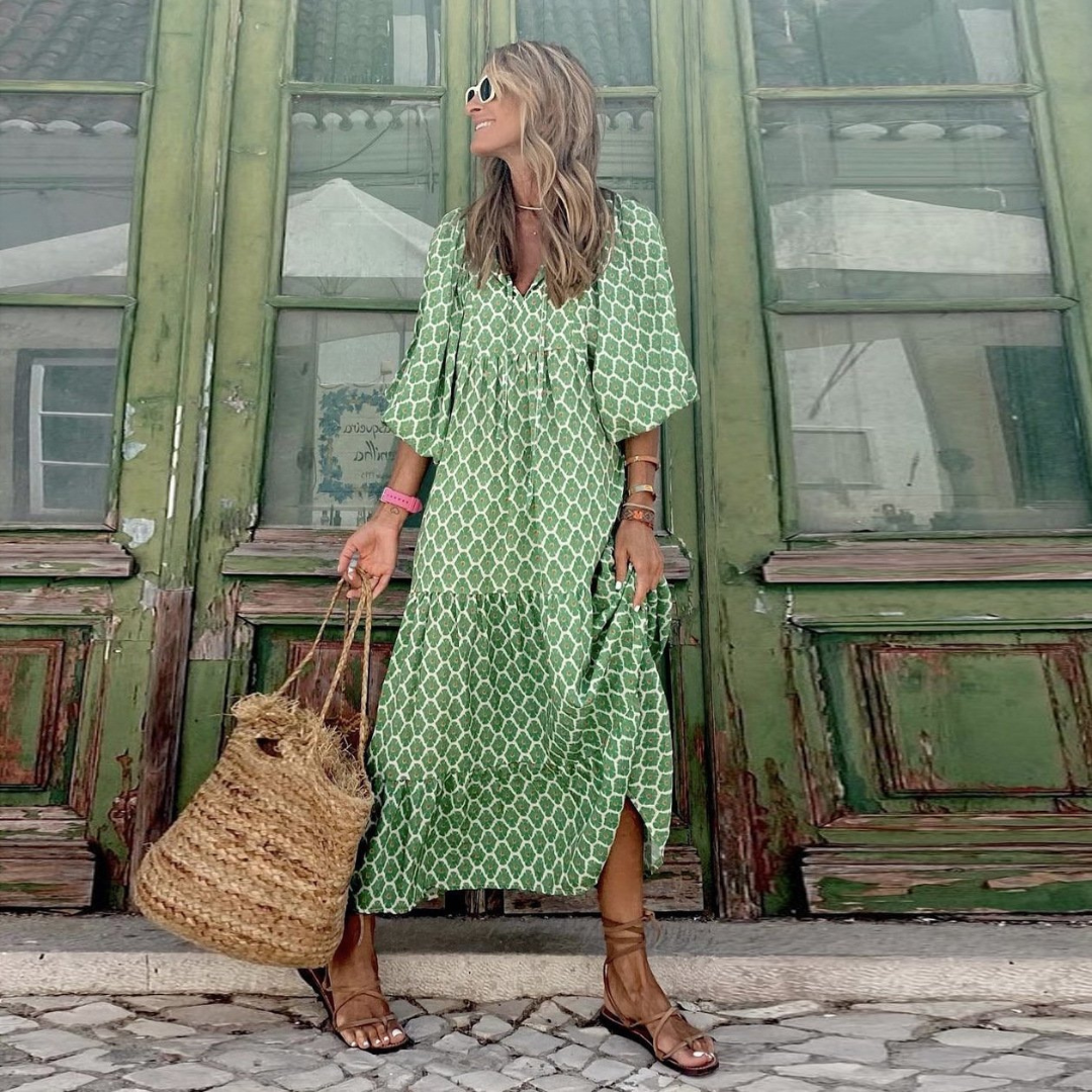 Lucy Boho Maxi Dress for Women - Flowing Bohemian Style