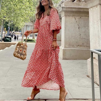 Lucy Boho Maxi Dress for Women - Flowing Bohemian Style