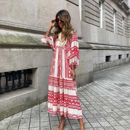 Lucy Boho Maxi Dress for Women - Flowing Bohemian Style