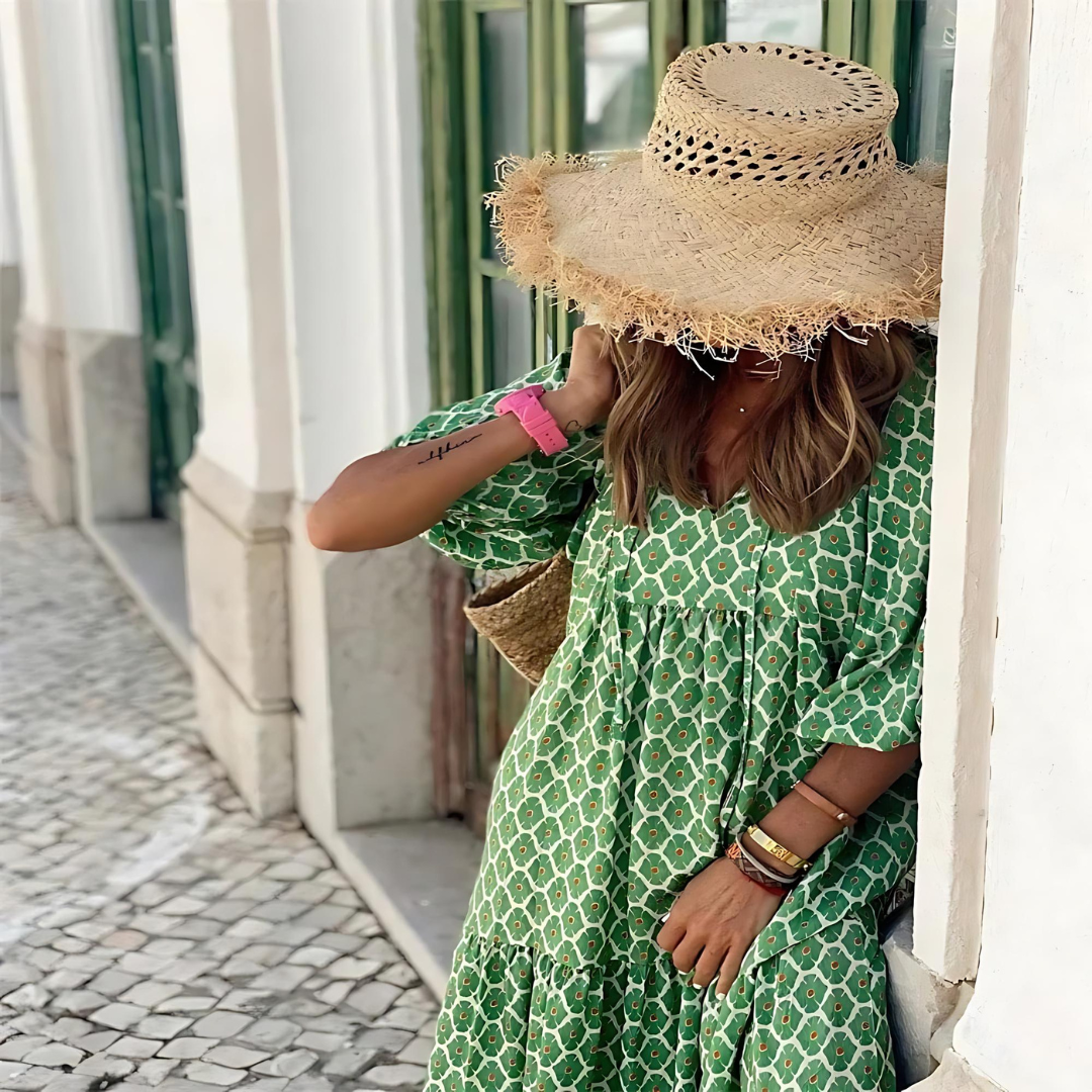 Bohemian Printed Flowing Maxi Dress for Women