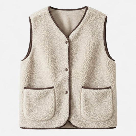 Women’s Cozy Button-Up Sherpa Vest