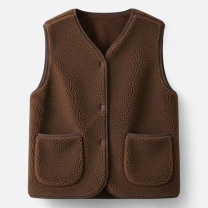 Women’s Cozy Button-Up Sherpa Vest