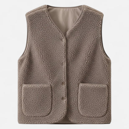 Women’s Cozy Button-Up Sherpa Vest