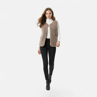 Women’s Cozy Button-Up Sherpa Vest