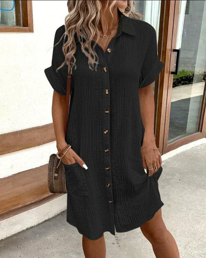 Women's Polo Shirt Dress with Relaxed Fit and Classic Collar