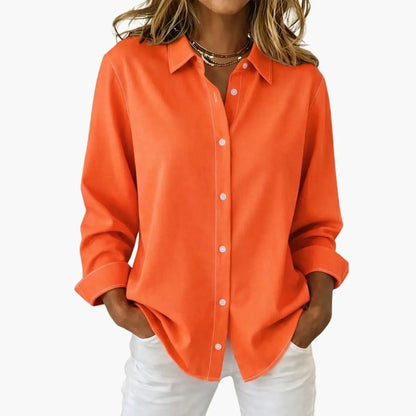 Women’s Relaxed Fit Button Up Long Sleeve Shirt