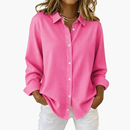 Women’s Relaxed Fit Button Up Long Sleeve Shirt