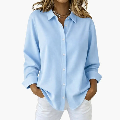 Women’s Relaxed Fit Button Up Long Sleeve Shirt