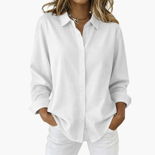 Women’s Relaxed Fit Button Up Long Sleeve Shirt