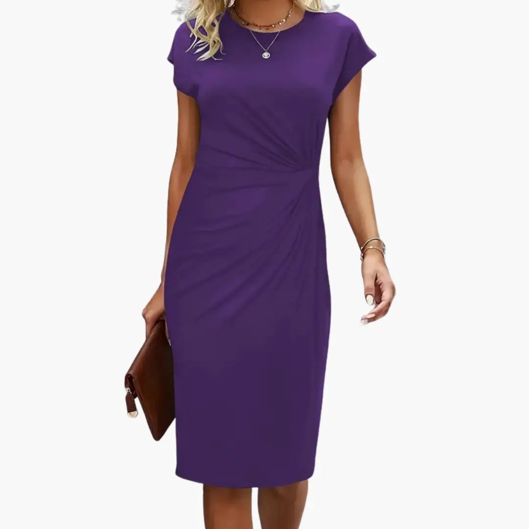Women’s Elegant Ruched Midi Dress