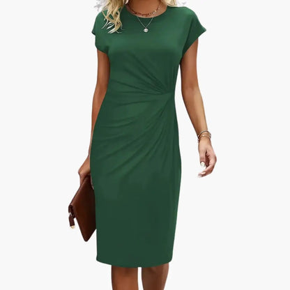 Women’s Elegant Ruched Midi Dress