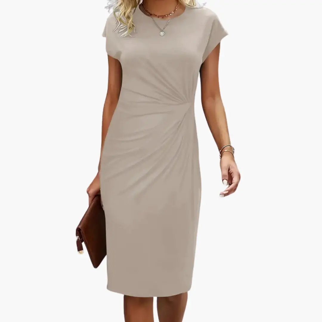 Women’s Elegant Ruched Midi Dress
