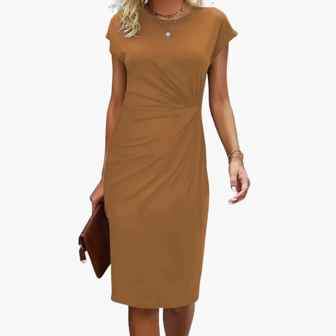 Women’s Elegant Ruched Midi Dress