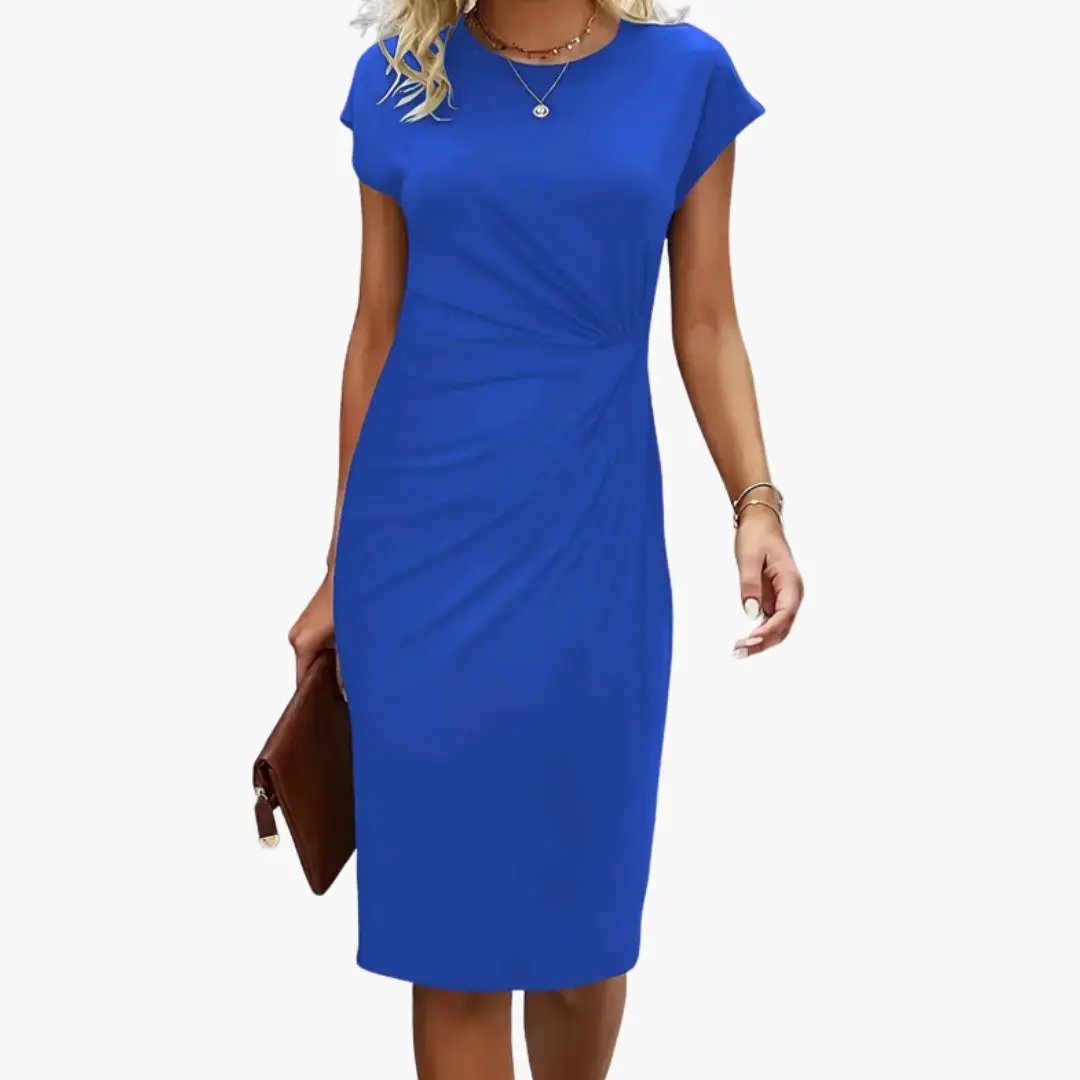 Women’s Elegant Ruched Midi Dress