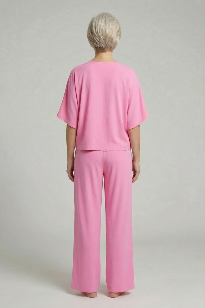 Chiffon Two-Piece Set Wide-Leg Trousers for Women