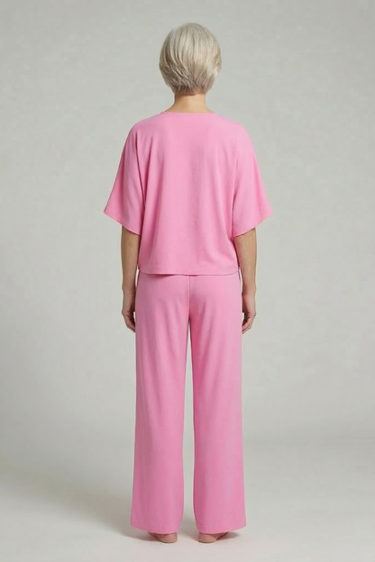 Chiffon Two-Piece Set Wide-Leg Trousers for Women