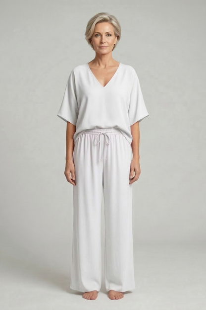 Chiffon Two-Piece Set Wide-Leg Trousers for Women