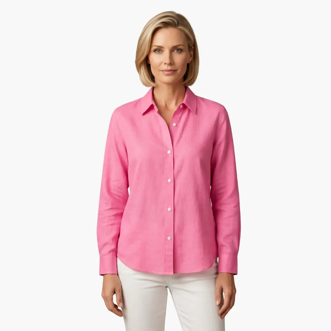 Women’s Relaxed Fit Button Up Long Sleeve Shirt