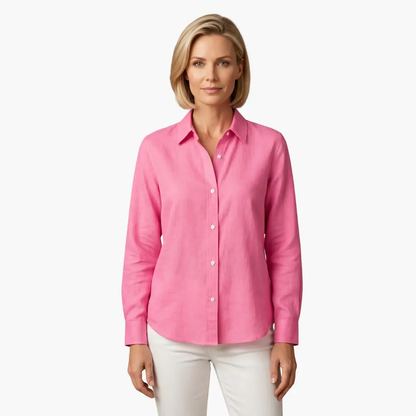 Women’s Relaxed Fit Button Up Long Sleeve Shirt