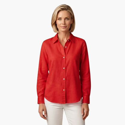 Women’s Relaxed Fit Button Up Long Sleeve Shirt