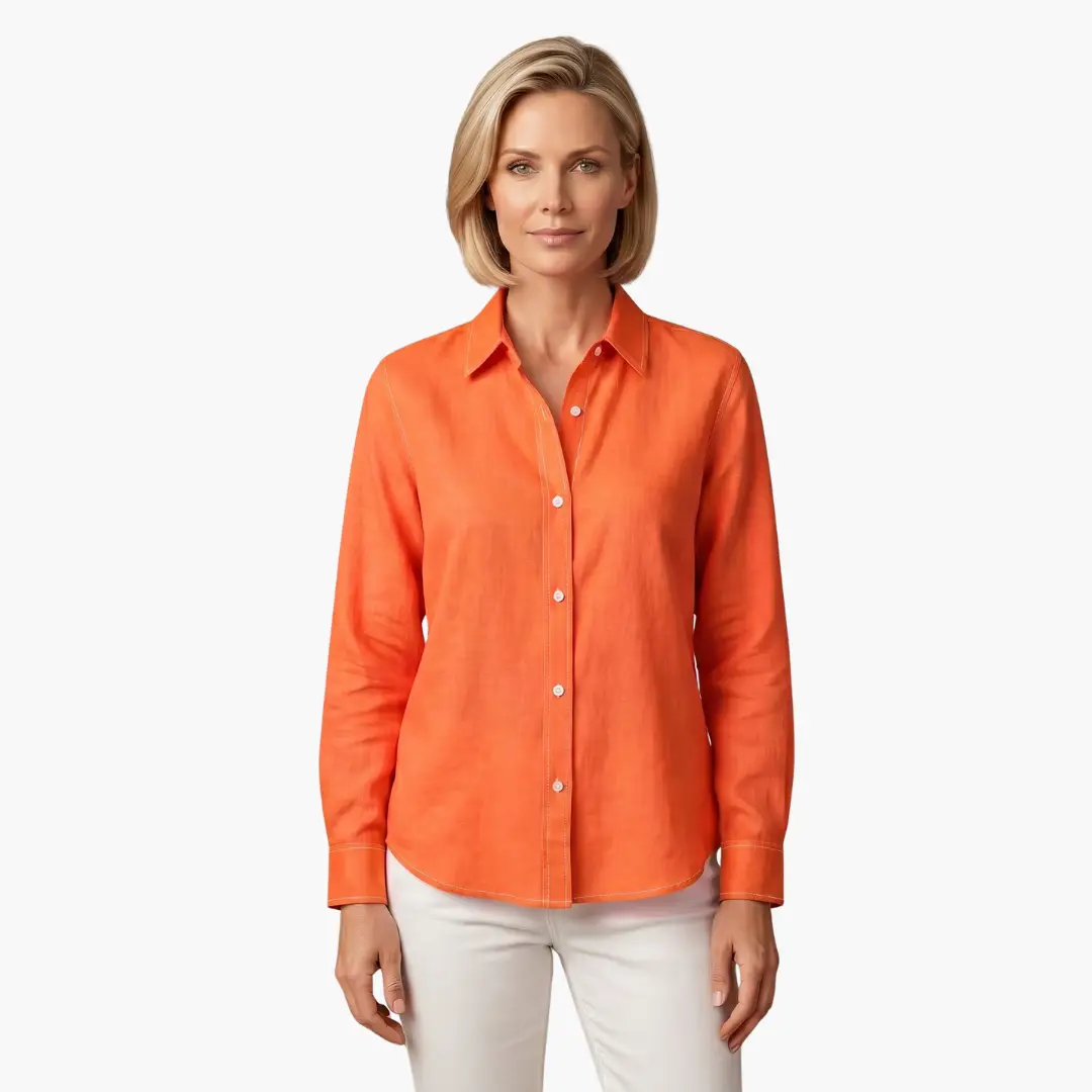 Women’s Relaxed Fit Button Up Long Sleeve Shirt