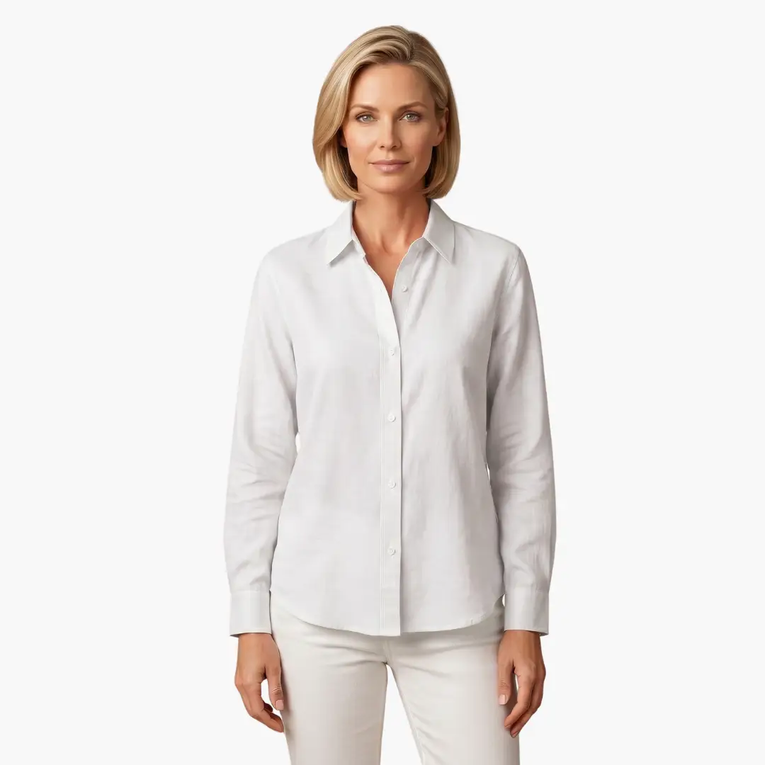 Women’s Relaxed Fit Button Up Long Sleeve Shirt
