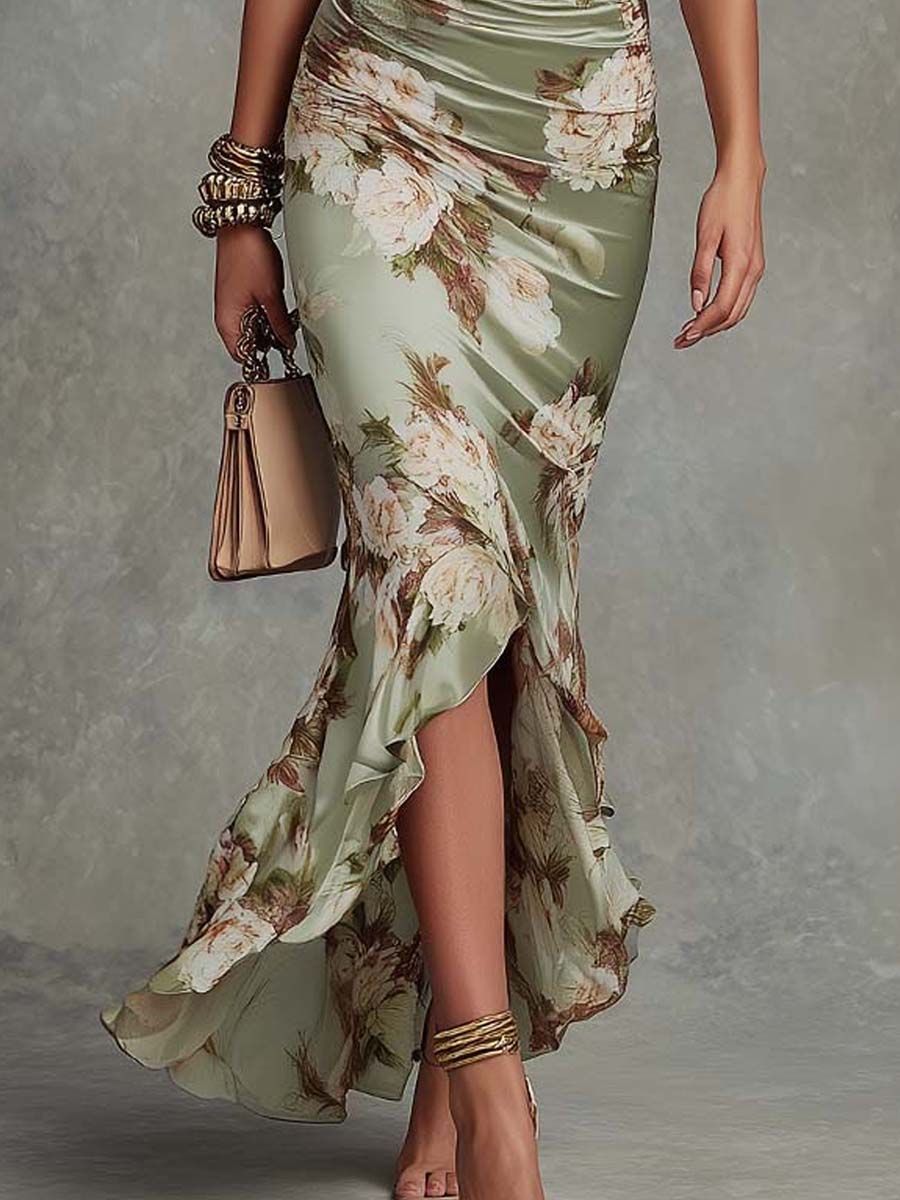 Women’s Asymmetrical Flowing Maxi Dress with Elegant Silhouette