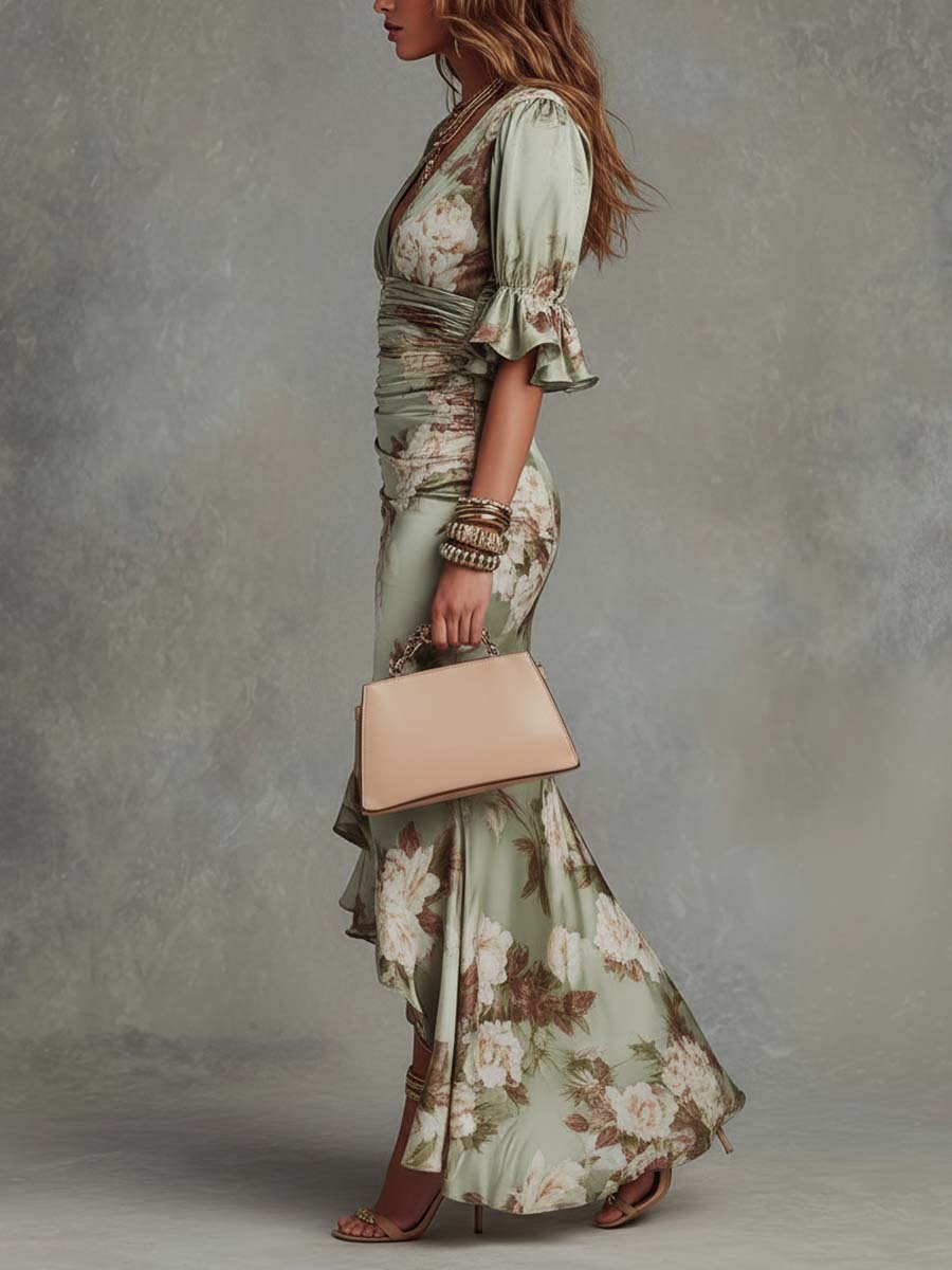 Women’s Asymmetrical Flowing Maxi Dress with Elegant Silhouette