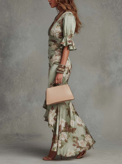 Women’s Asymmetrical Flowing Maxi Dress with Elegant Silhouette