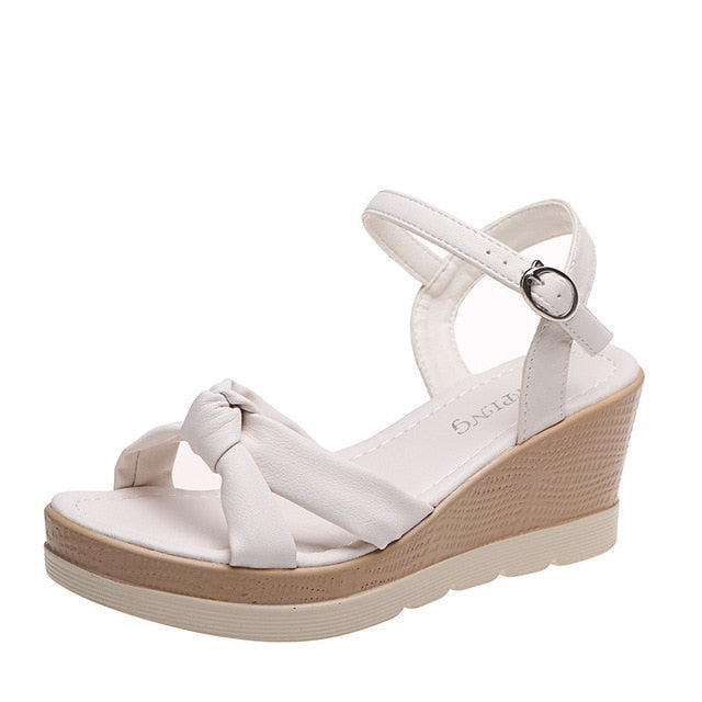 Comfort Platform Wedge Sandals with Ankle Strap
