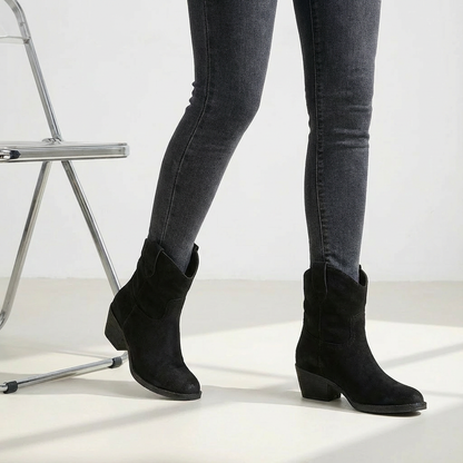 Stylish Women’s Western Ankle Boots with Block Heel