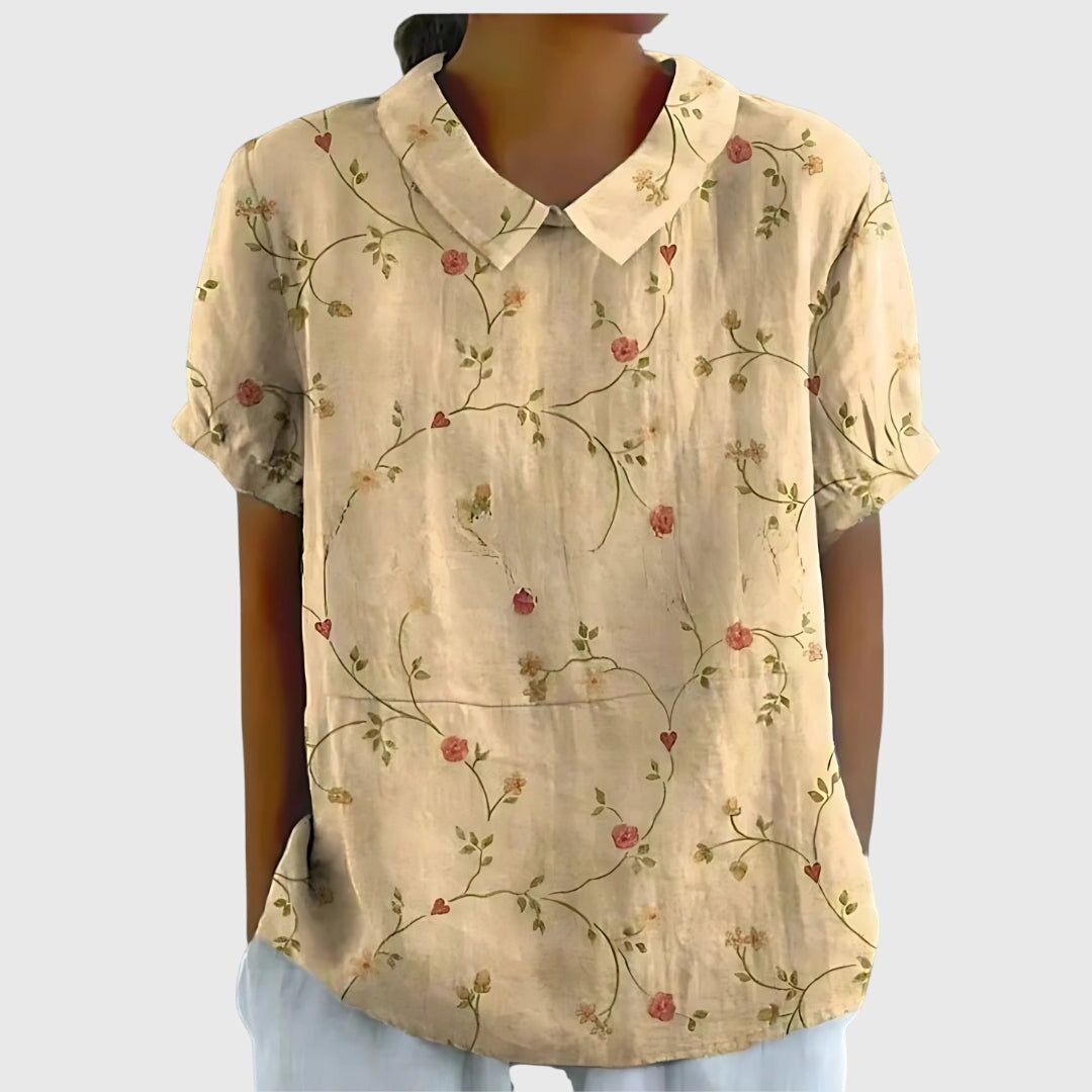 Jenna Floral Blouse for Women - Lightweight Casual Top