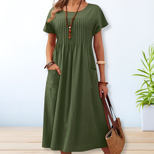 Comfortable Midi Dress Casual with Pockets