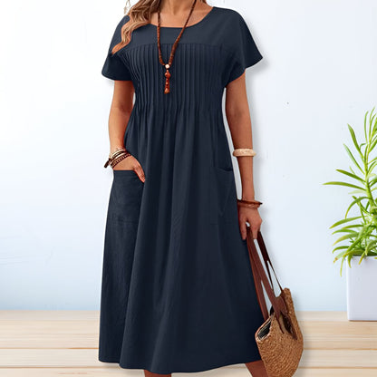 Comfortable Midi Dress Casual with Pockets