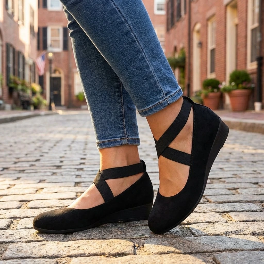 Women's Orthopedic Wedge Sandals with Adjustable Cross Straps