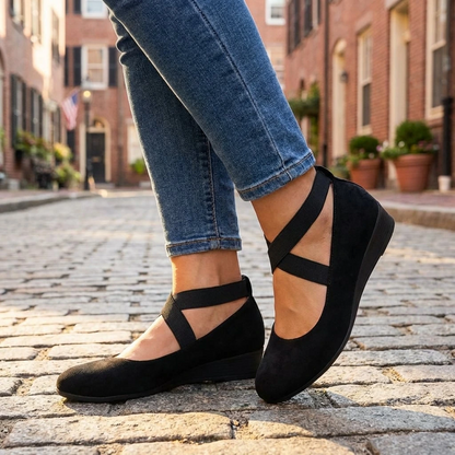 Women's Orthopedic Wedge Sandals with Adjustable Cross Straps