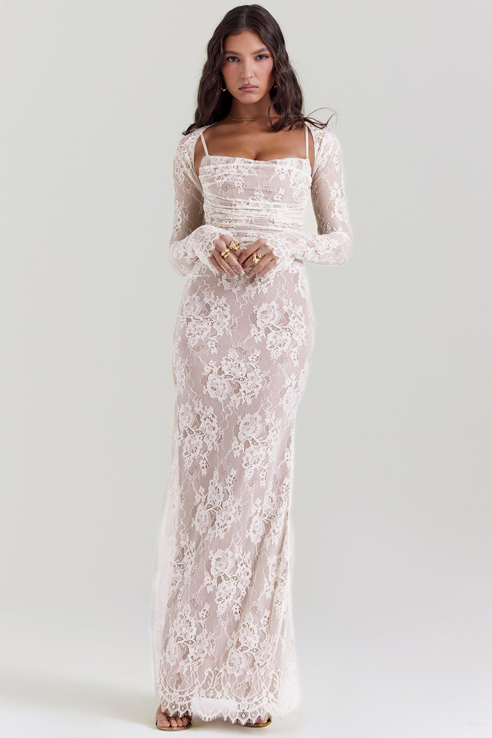 Elegant Maxi Dress with Long Sleeves for Women