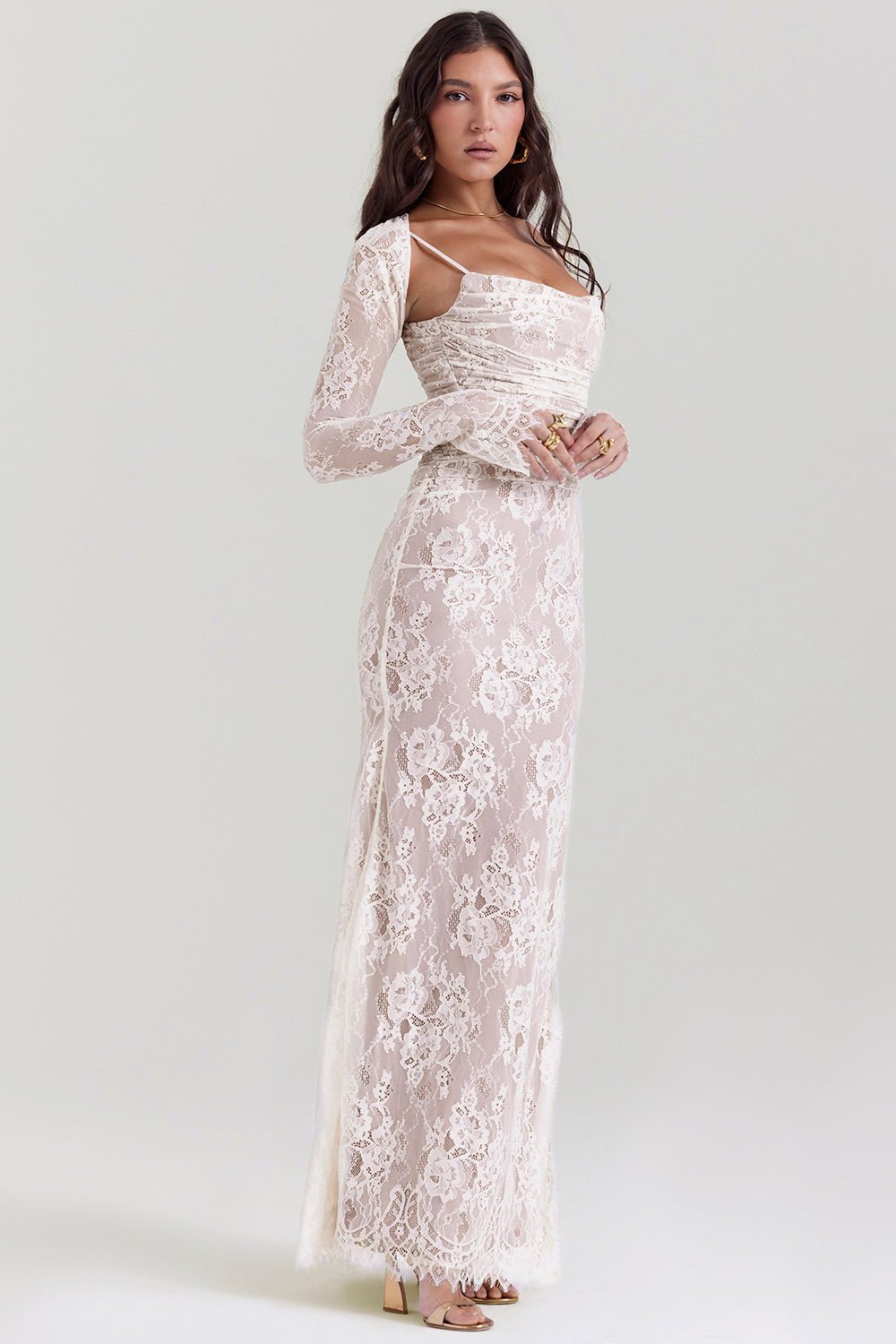 Elegant Maxi Dress with Long Sleeves for Women