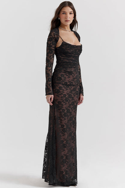 Elegant Maxi Dress with Long Sleeves for Women