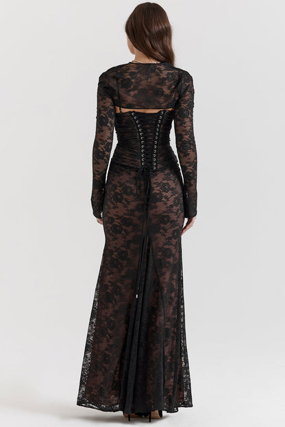Elegant Maxi Dress with Long Sleeves for Women