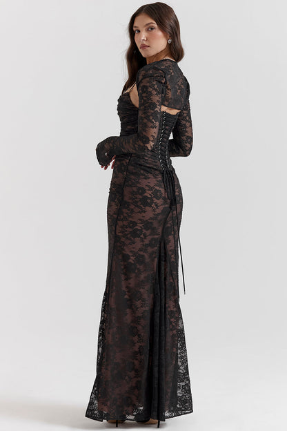 Elegant Maxi Dress with Long Sleeves for Women