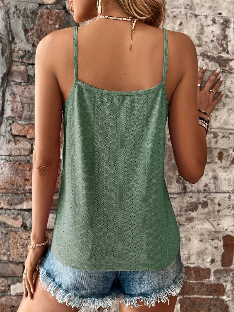 Lace Trim V-Neck Cami Summer Top
