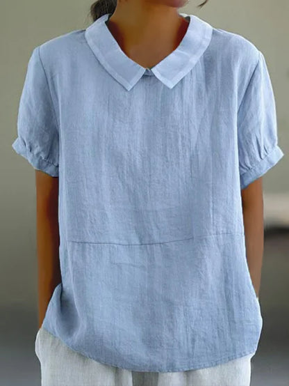Classic Collared Casual Blouse for Women