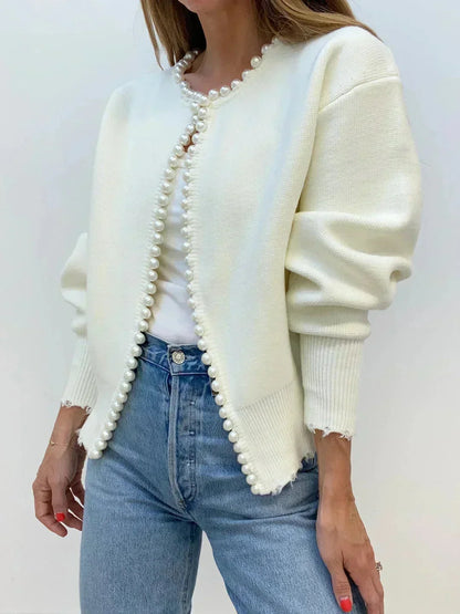 Women’s Pearl Trim Knit Cardigan