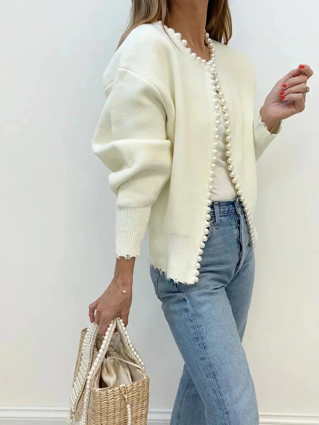 Women’s Pearl Trim Knit Cardigan