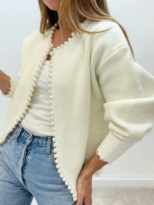 Women’s Pearl Trim Knit Cardigan