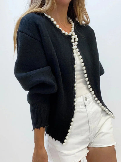 Women’s Pearl Trim Knit Cardigan